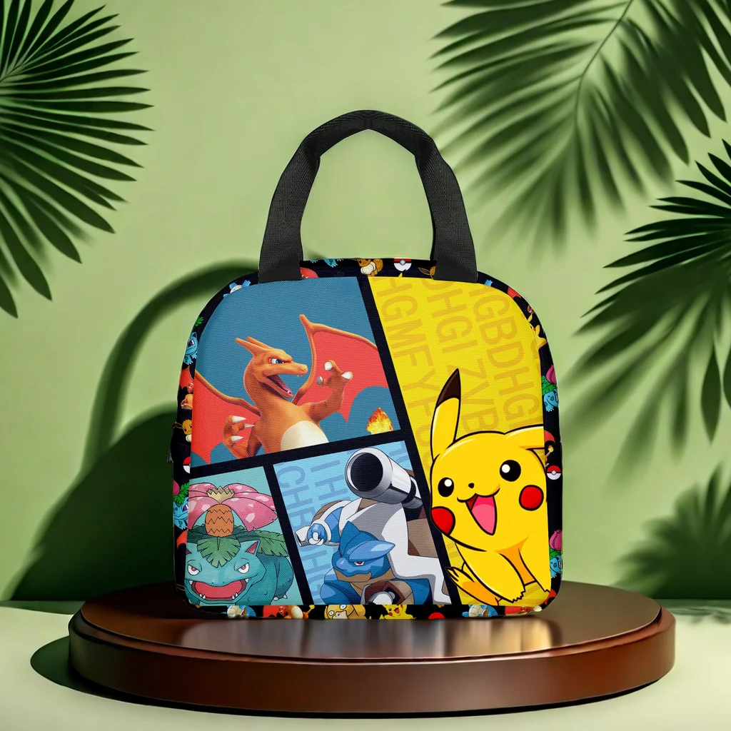 HOT Pokemon Kawaii Pikachu Student Anime Portable Lunch Box Cute Pokemon Series Children School Camping Lunch Bag Convenient