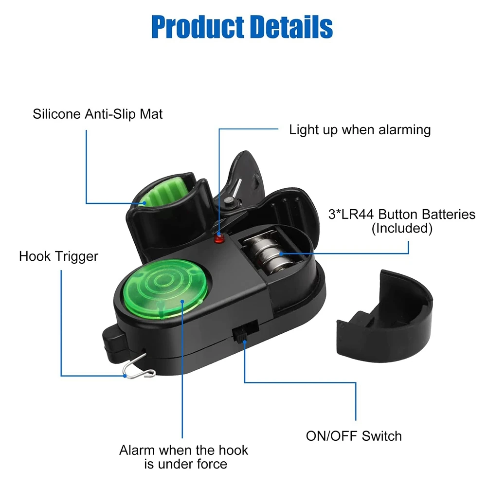 

Alarm systemNew 4Pcs Fishing Bite Alarm, Sensitive Electronic Fishing Alarms Indicator, Sound Bite Alert Bell with LED Lights