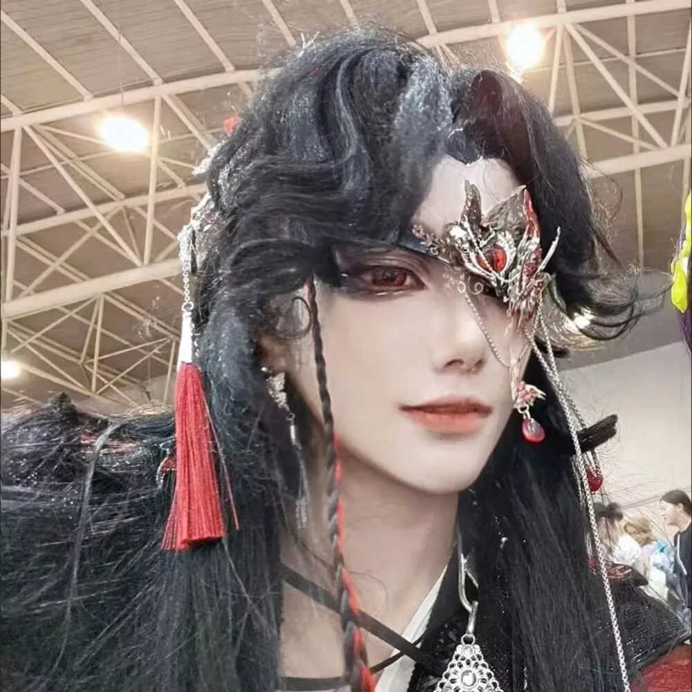 Anime Heaven Officials Blessing  Hua Cheng Cosplay Eyeshade Tian Guan Ci Fu Eyepatch Butterfly Eye Mask Jewelry Accessory
