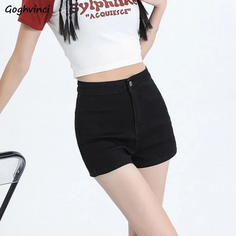 Shorts feminino preto cintura alta em linha reta denim dança hip-cobrindo all-match coreano na moda chique popular verão ins faculdade diariamente