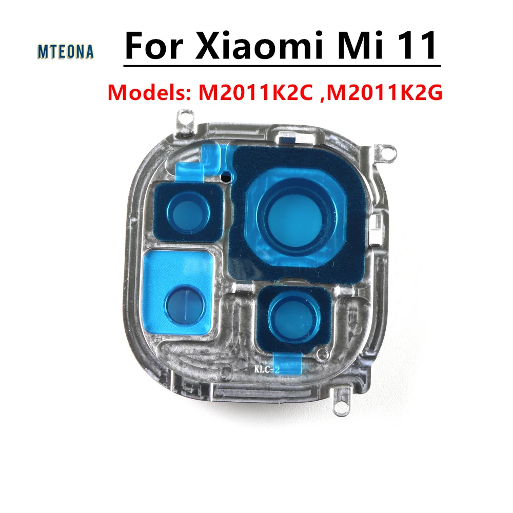 For Xiaomi Mi 11 Mi11 Camera Frame+Back Glass Lens For Mi 11 M2011K2C, M2011K2G Camera Lens Replacement