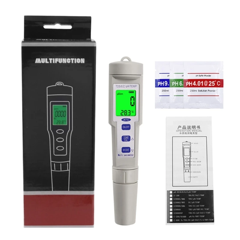 

Convenient pH Meter for Water Testing High Accuracy Digital Tester Backlit LCDDisplay for Household Workshop