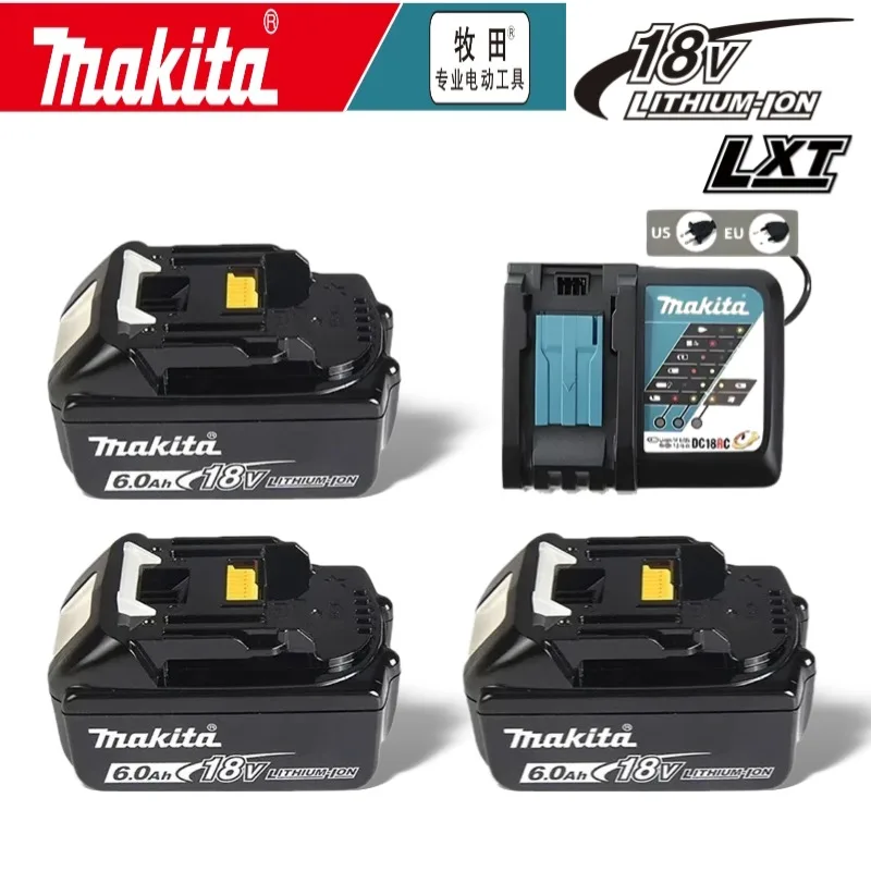 

Genuine Makita 18v Battery With Charger Rechargeable Lithium Ion for BL1850 BL1880 Makita 18 v Battery 6.0Ah LXT400 Power Tool