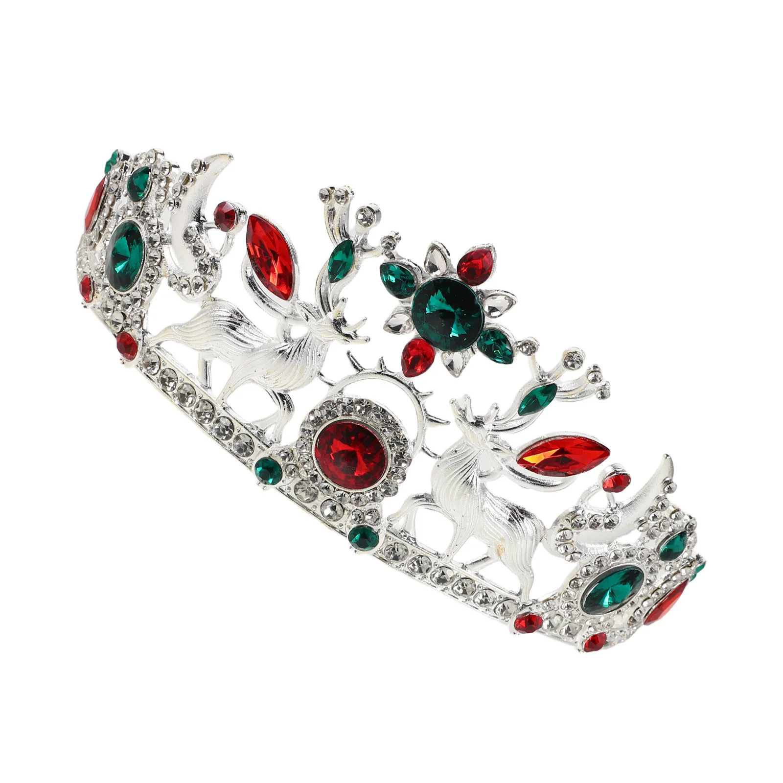 

Christmas Reindeer Crown Bridal Rhinestone Headpiece Wedding Party Birthday Costume Festive Headband Rhinestone Bridal Crown
