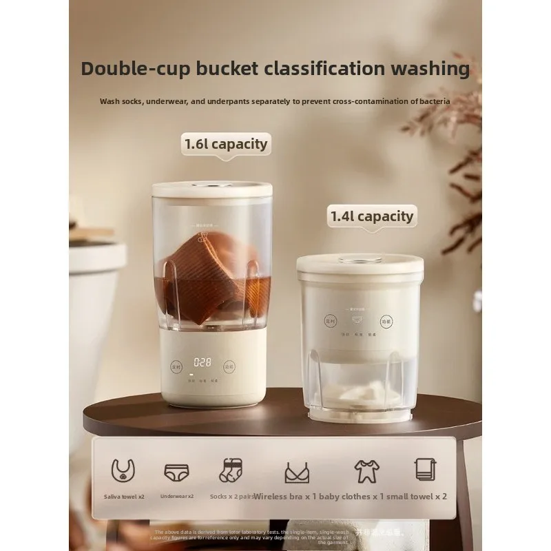 Mini washing machine small baby bucketing washing panties socks semi-automatic small laundry cup portable