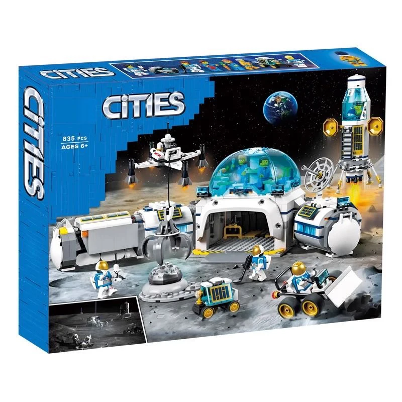 In Stock Bricks Set 786Pcs Lunar Research Base 60350 Model Building Blocks Toy for Boys Kids Children Birthday Christmas Gi