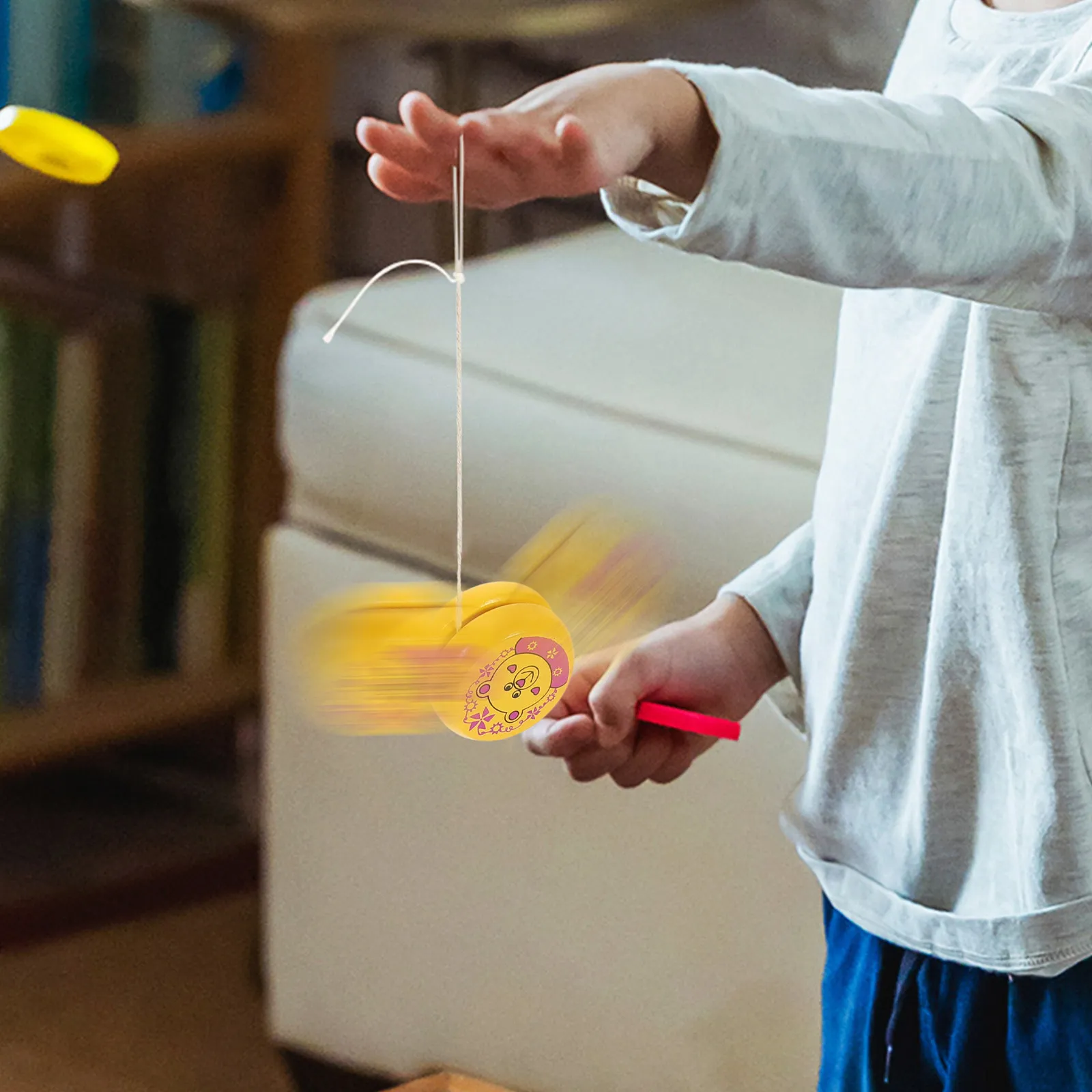 

Детская деревянная игрушка-йо-йо, 4 шт., в милом стиле животных, с гладкой деревянной конструкцией, улучшающая гибкость пальцев, для дома и улицы