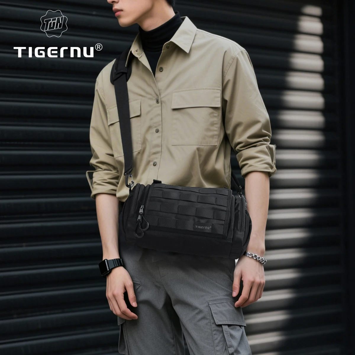 

Tigernu Men's Shoulder Bag Tactical Crossbody Bag Mens Bags Outdoor Bag Bicycle Hanging Bag Sport Cycling Shoulder Bag Messenger