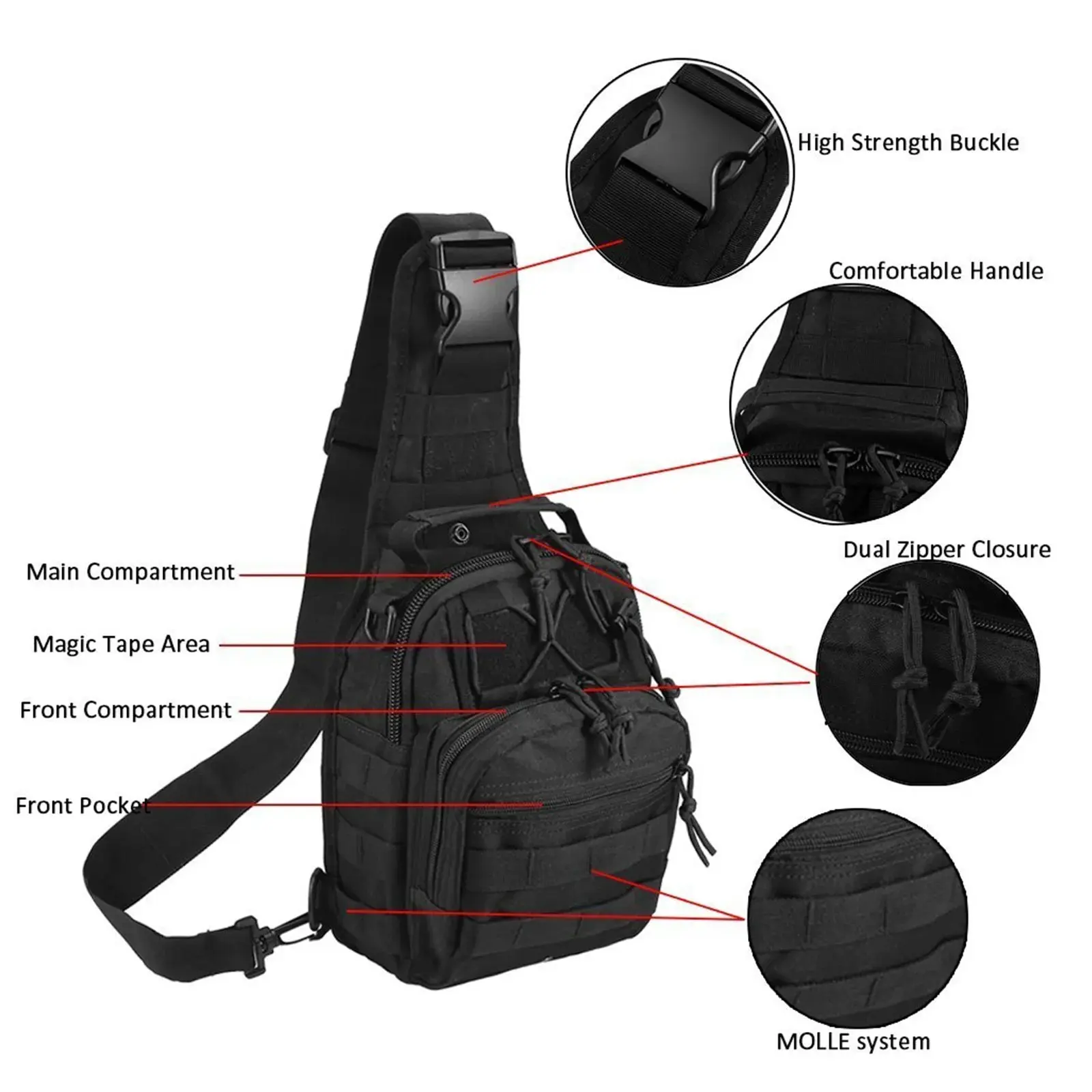 Tactical Sling Bag Pack Rover Shoulder Sling Backpack EDC Molle Assault Range Bag