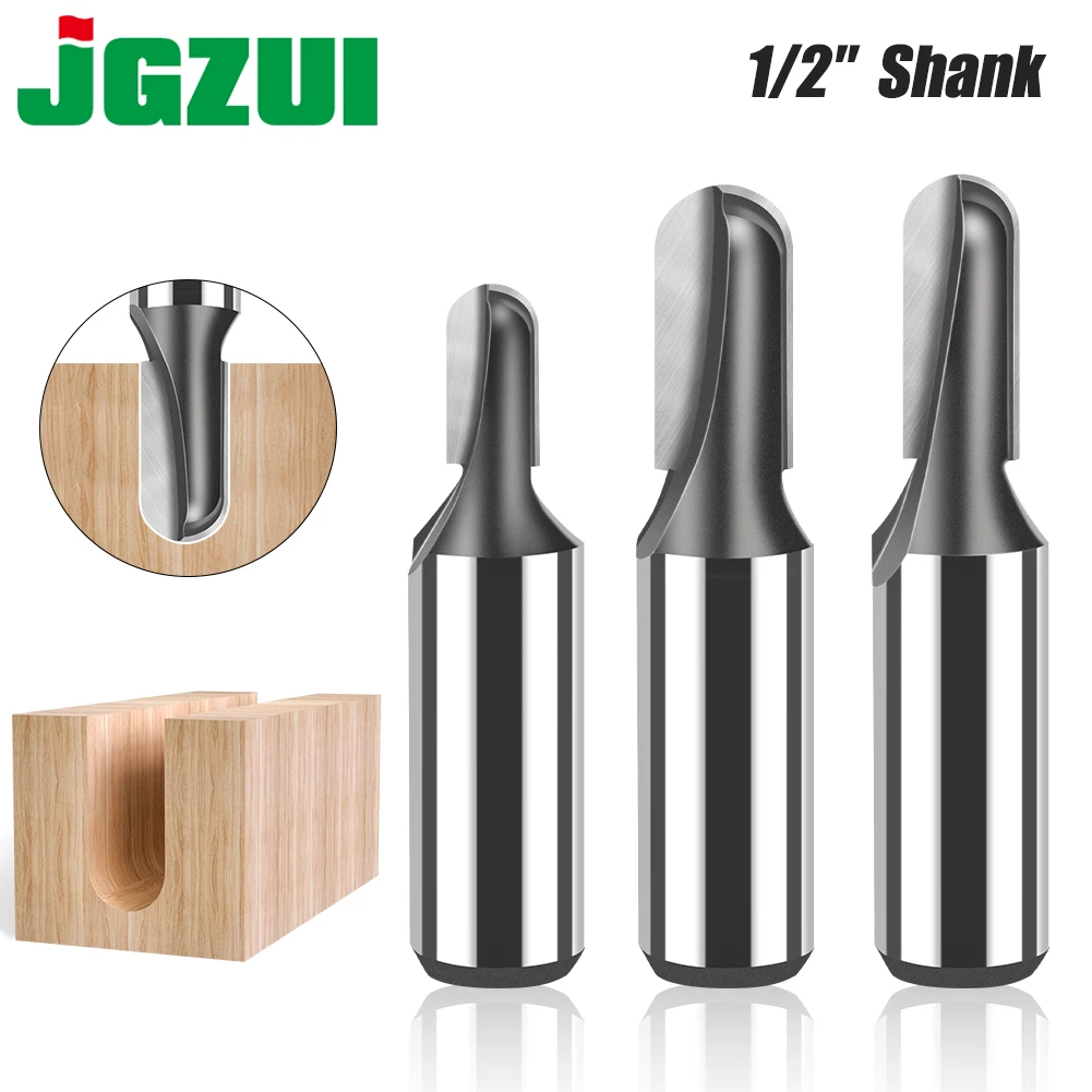 12mm 1/2in Shank Cove Box Router Bit Set Round Nose Solid Carbide Double Flute Woodworking Tool