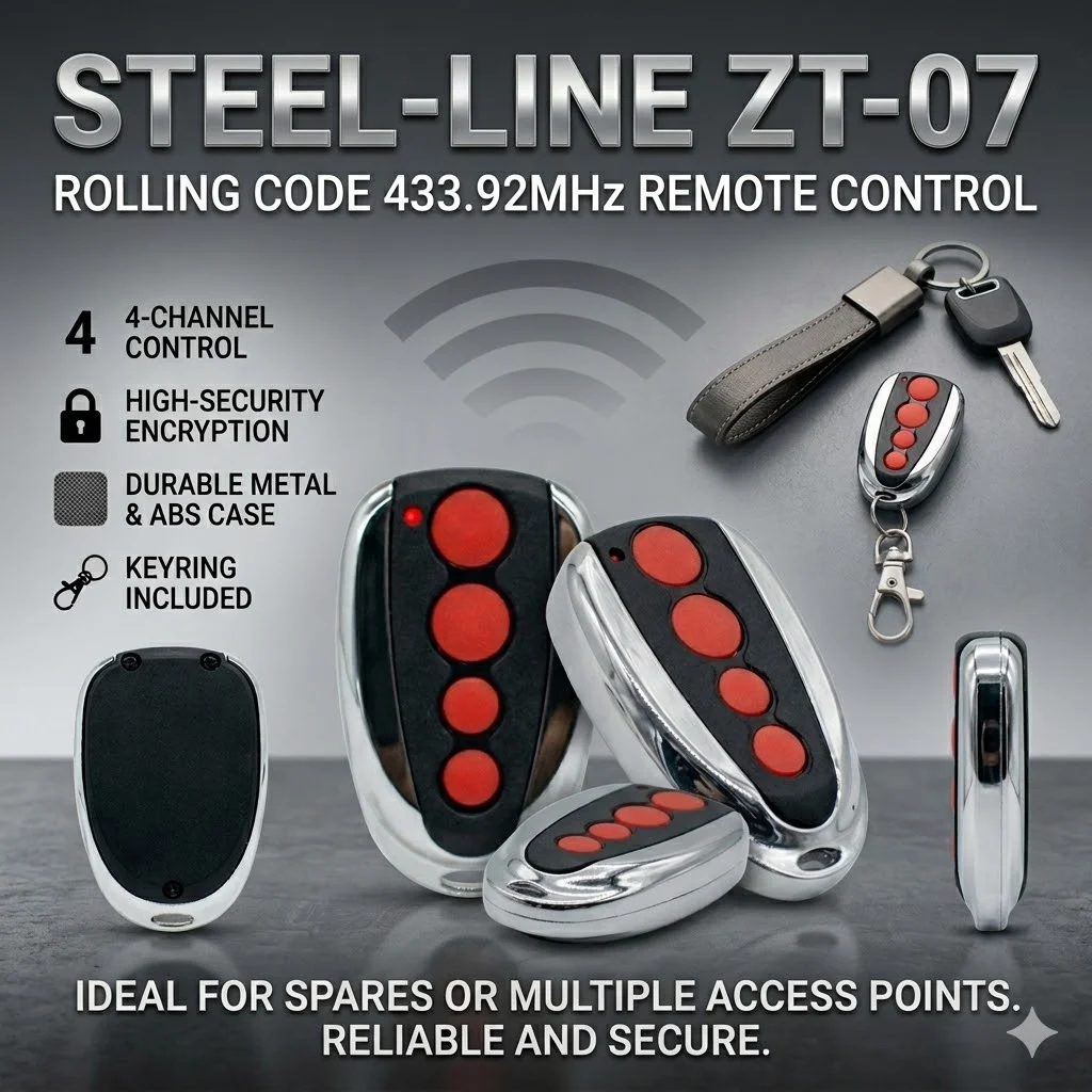 

1-10PCS Steel-Line ZT-07 4 Button Garage Door Remote Control Rolling Code 433.92MHz for SD800 SD1200 RD800 Gate Opener