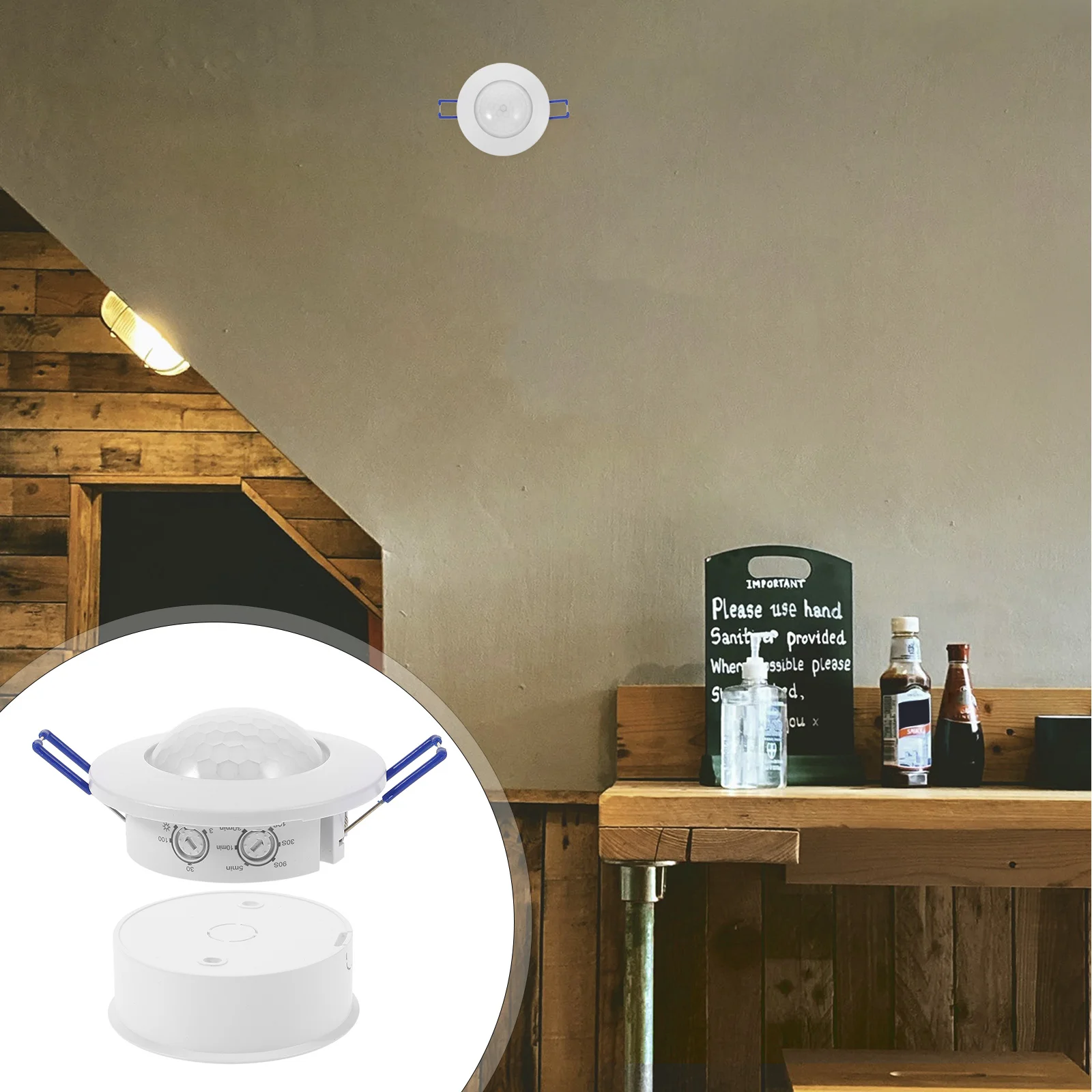 Pir مستشعر حركة بالأشعة تحت الحمراء تحكم مستشعر الأشعة تحت الحمراء لأضواء LED ضوء السقف مروحة العادم وظيفة جرس الباب #2