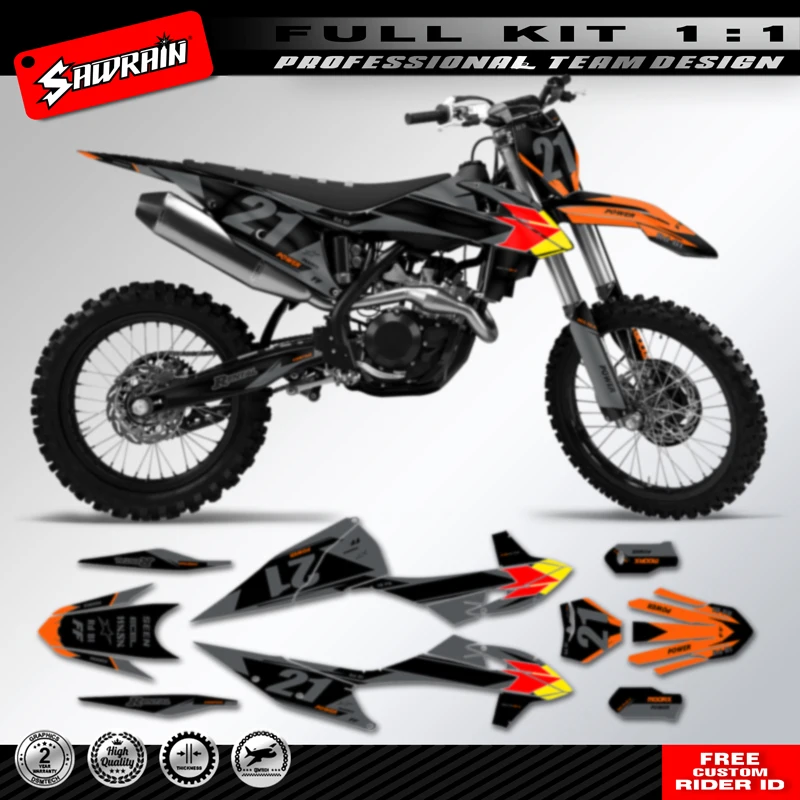 Sawrain Motorcycle Protection Sticker Custom Team Graphics&Number Decals Kit For KTM SXF 2019-2022 EXC 2020-2023 Fashion Design