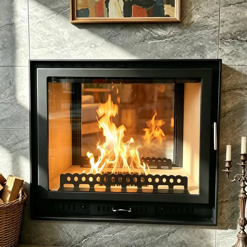 Modern Design Double Sided Wood Burning Fireplace 23kW Output for Bed and Breakfast Shop Lobby