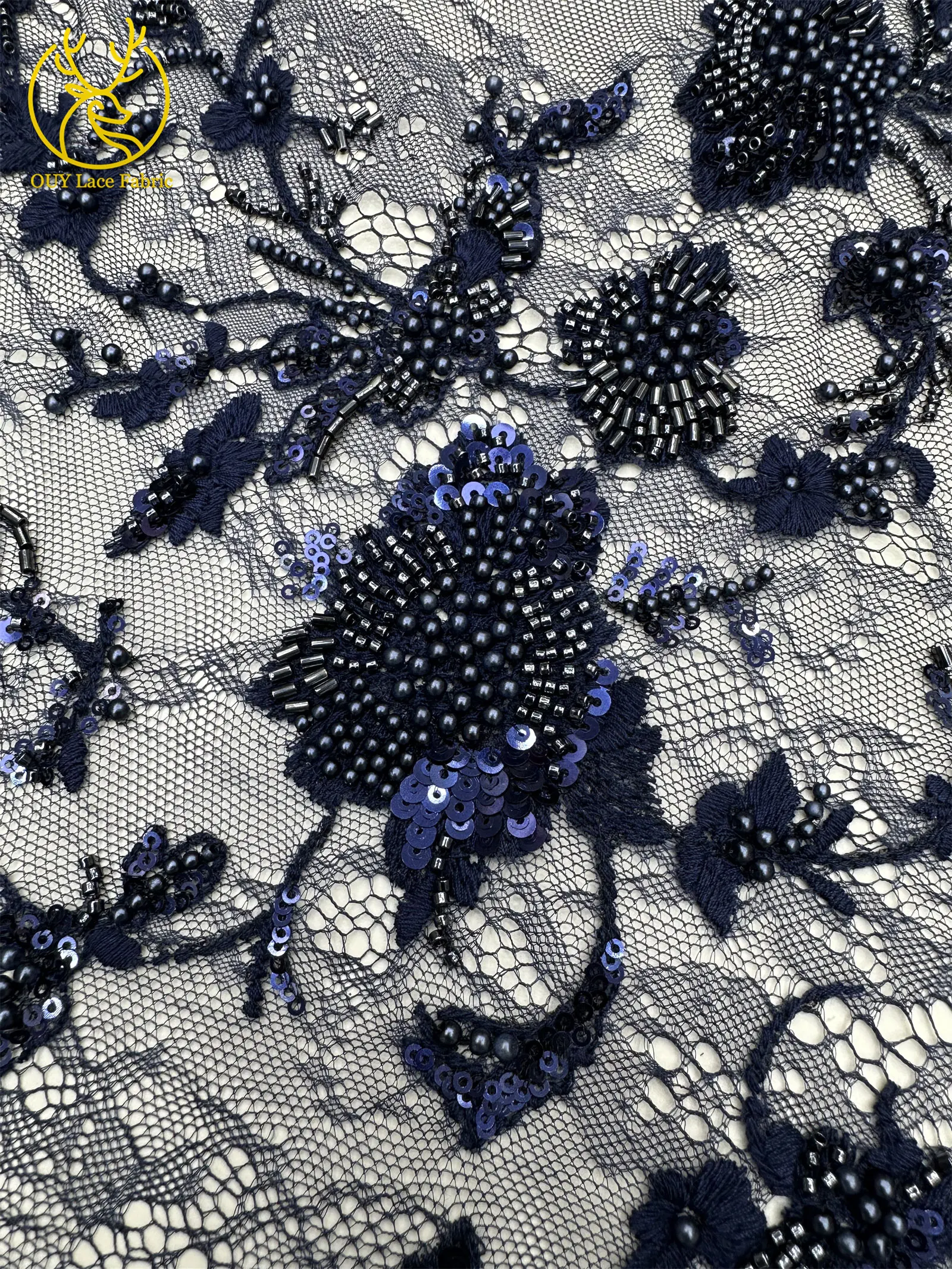Afrikanischer Spitzenstoff, französische Kordelstickerei, Perlen, Pailletten, Tüllnetz für Damen, Hochzeit, Party, Kleid, Nähen, hohe Qualität, 5 Yards – Detail 8