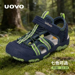Uovo  kids shoes  Summer closed toe toddler  sandals orthopedic sport pu leather baby boys sandals shoes
