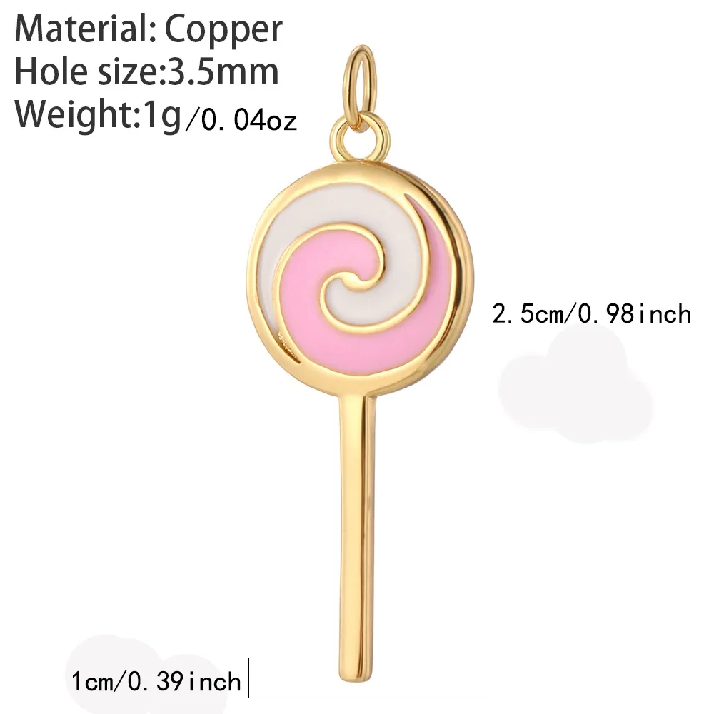 Cute candy lollipop charms for jewelry making Bohemian Diy earrings, bracelets, keychains and high-quality tea resin accessories