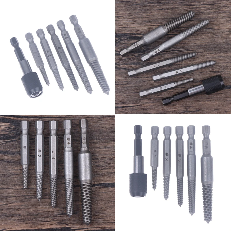 

{MX} 6 шт., экстрактор сломанных винтов с скользящей резьбой, экстрактор сломанных винтов, электрический инструмент для снятия с шестигранной ручкой