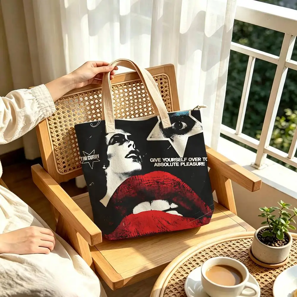Cult-Musical „The Rocky Horror Picture Show“ – bedruckte Damen-Schultertasche aus Baumwoll-Polyester-Mischgewebe, lässige Einkaufstasche, Geschenkidee. – Detail 10