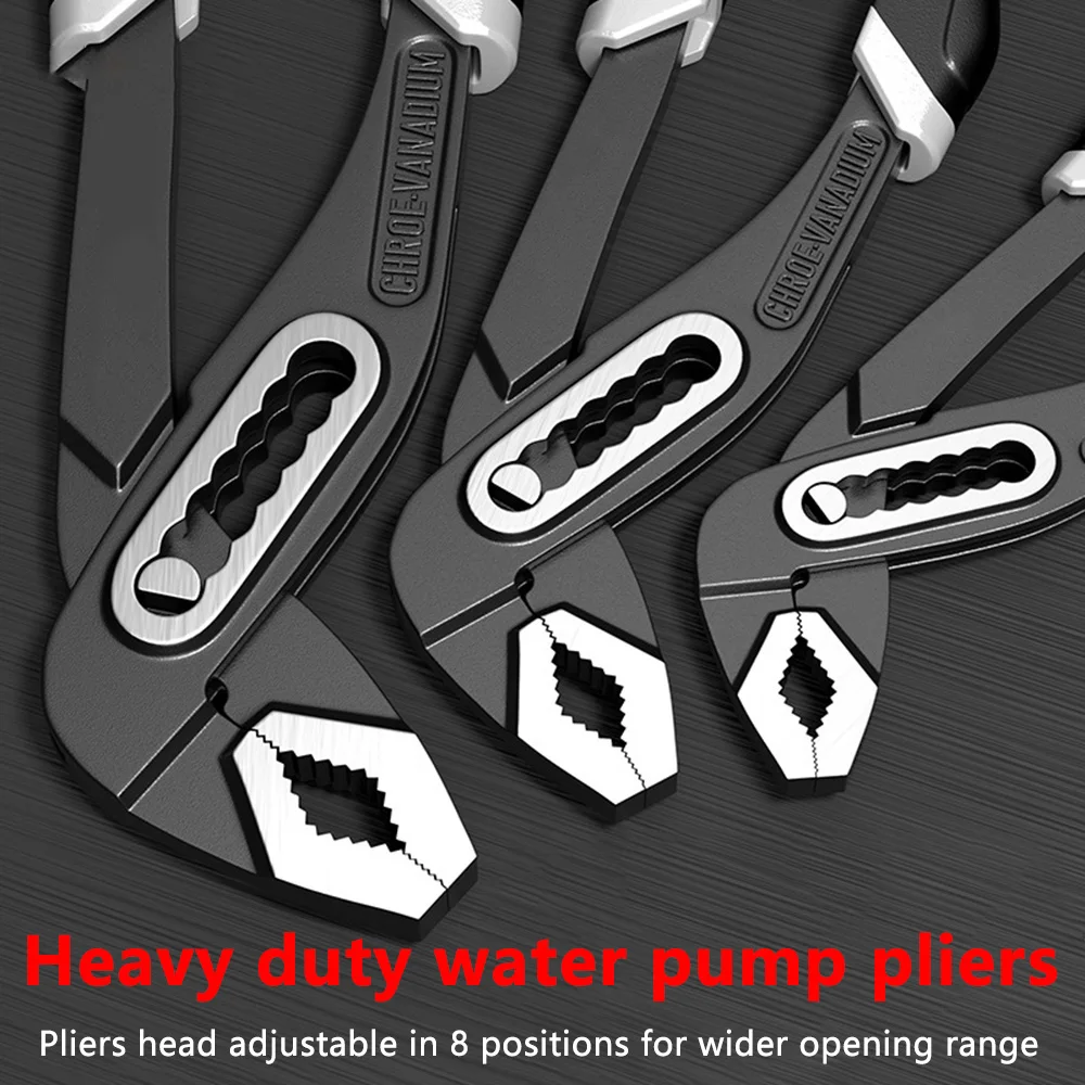 Heavy Duty Pipe Wrenches Set 8/10/12inch Multifunctional Adjustable Opening Water Pipe Clamp Pliers Hand Repair Tool for Plumber