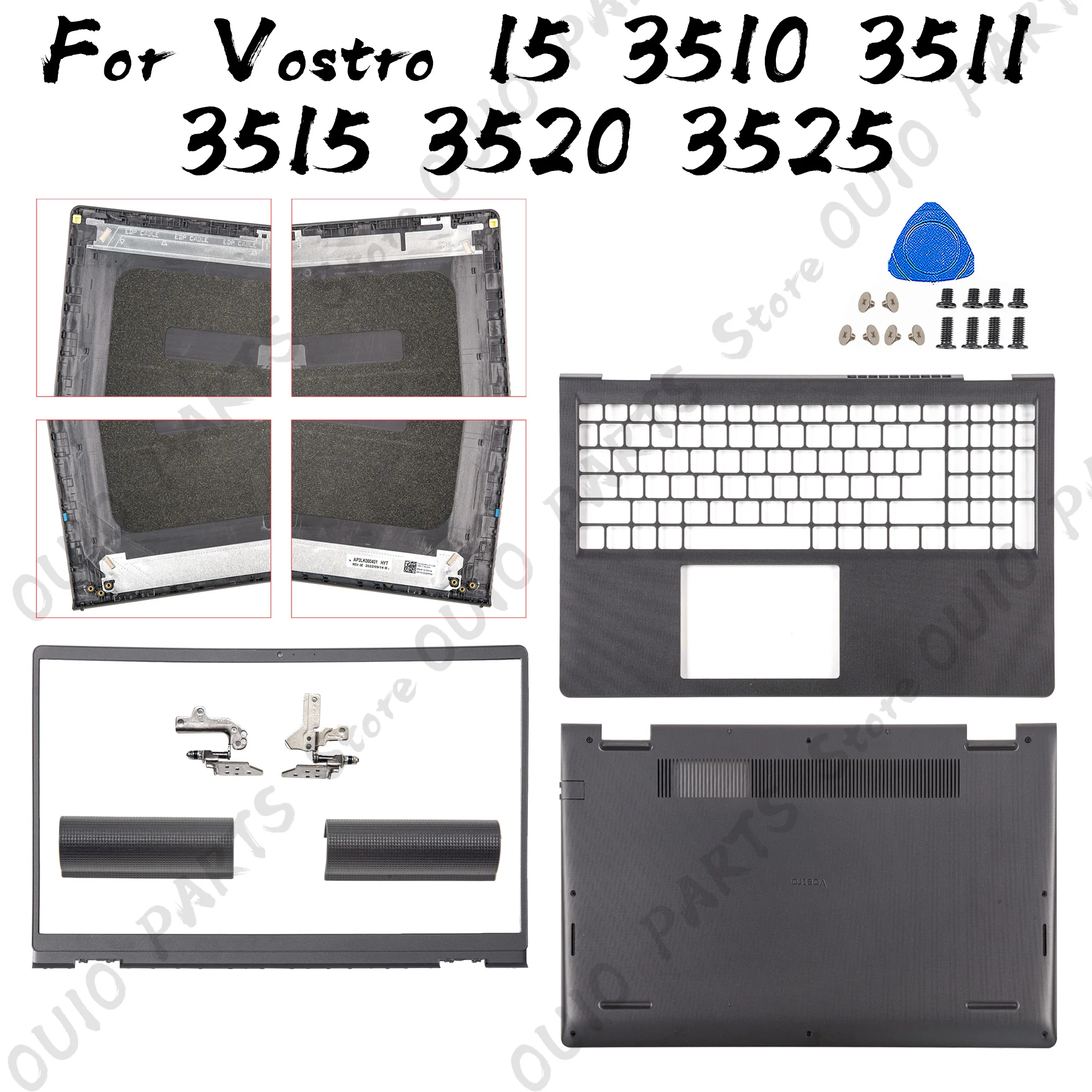 

Cases For Vostro 15 3510 3511 3515 3520 3525 Rear Lid TOP Case Laptop LCD Back Cover Front Bezel Upper Bottom Case Plastic 15.6