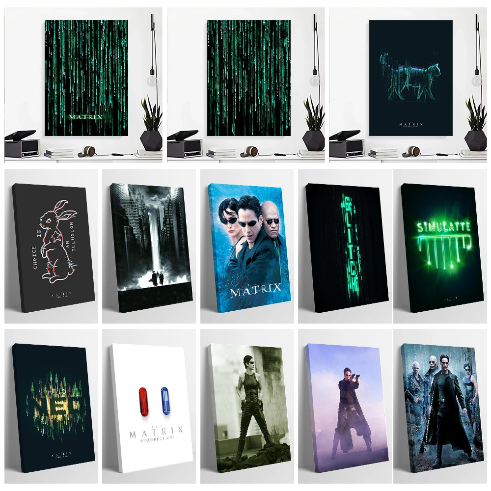 The Matrix Canvas Wall Art Posters Personalized Photo Printing for Room Decoration Aesthetics Specialty and Themed Home Decor