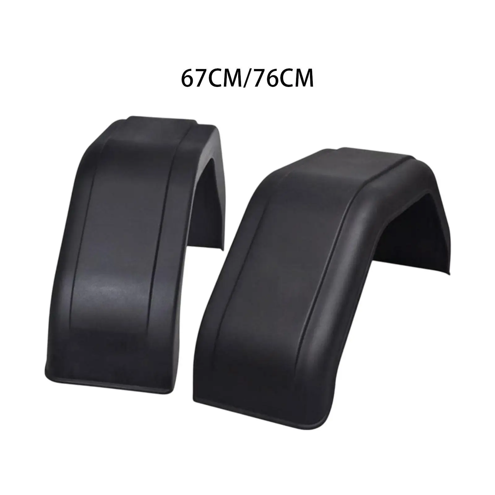 

2 Pieces Plastic Trailer Wheels Mudguard Replace Parts for Rvs Yachts Atvs Professional Multifunctional Simple Assembly Black