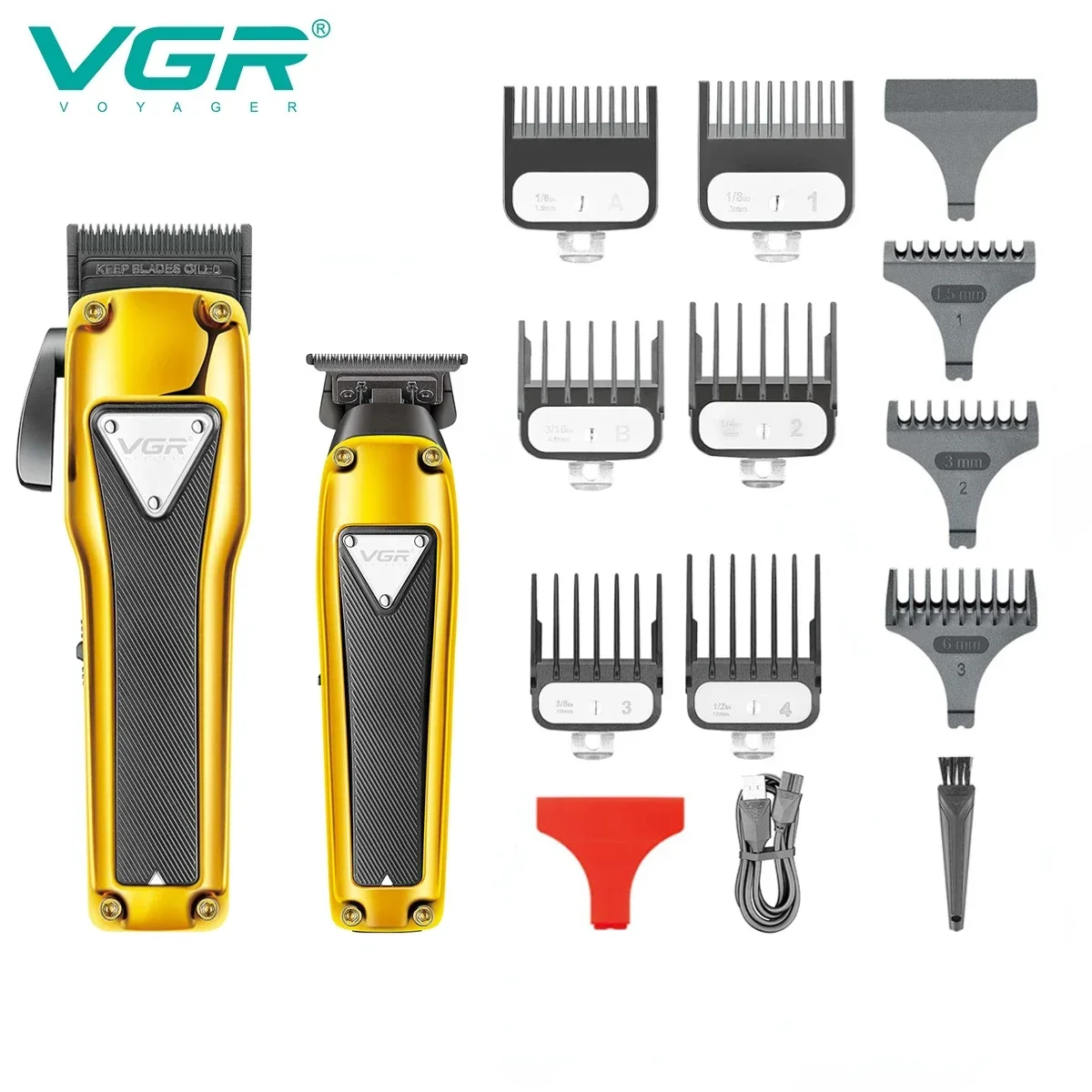 VGR Hair Clipper Cordless Hair Trimmer Brushless Motor Hair Cutting Machine Metal Haircut Machine Clipper for Men V-135 V-907