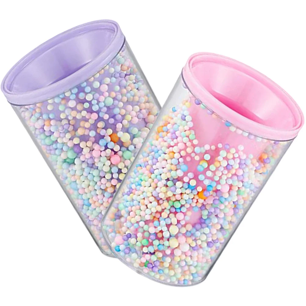 

2Pcs Colored Bubble Pen Holders Stylish Acrylic Makeup Brush Storage Organizer for Home Office Desk Cute Decor