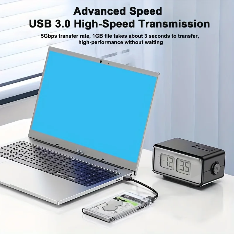 حافظة محرك الأقراص الصلبة الخارجية الشفافة مقاس 2.5 بوصة HDD SSD حافظة Micro-B إلى USB3.1 4 تيرابايت محرك الأقراص المتوافقة مع الكمبيوتر المحمول UASP SATA III