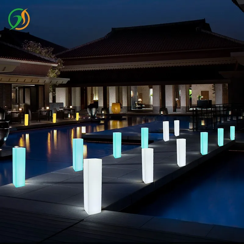 New fashion 16color RGB Rechargeable Led illuminated Roman Column Road Leads flower stands rack wedding centerpiece event party