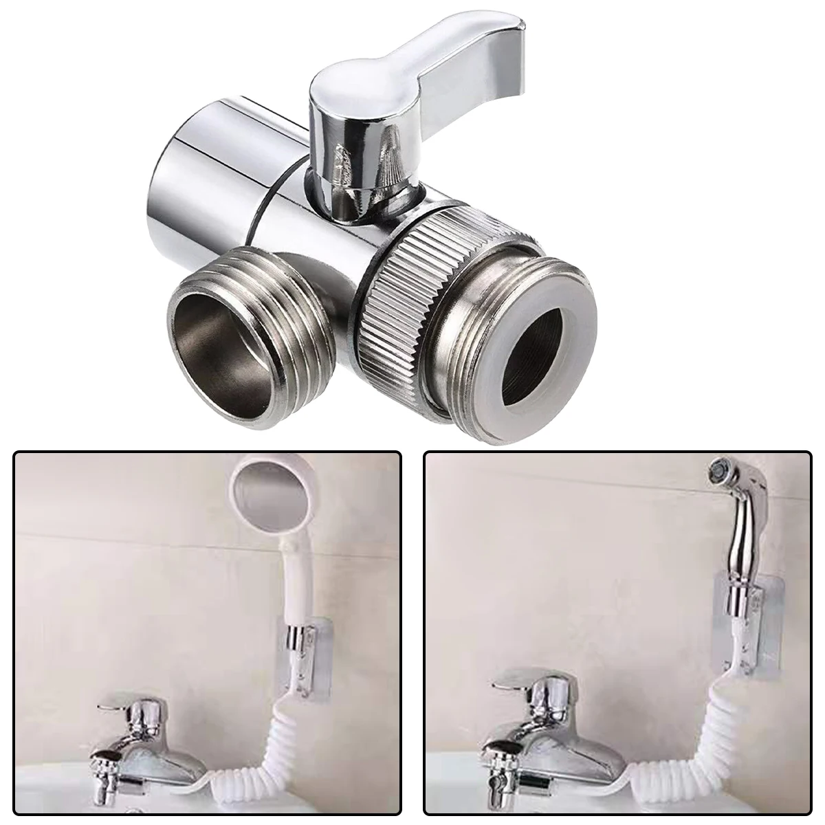 Upgrade Alloy Diverter Valve Water Separator Shower Tee Adapter Adjustable Faucet Switcher Bathroom Toilet Accessories