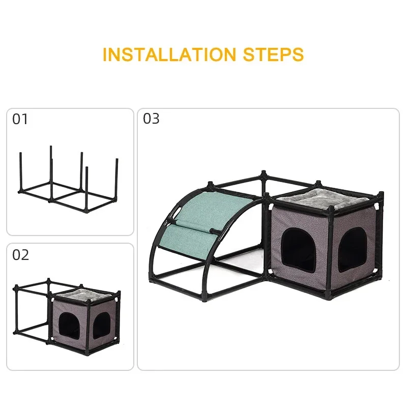 Kucing memanjat pohon bingkai mainan sarang tempat tidur gantung ambil kolom rakitan ukuran villa universal