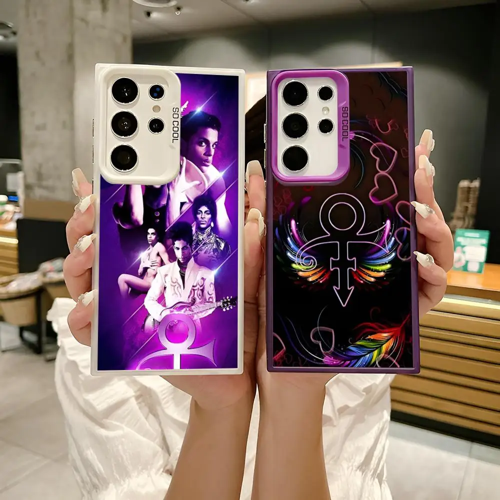 Cantor príncipe rogers nelson caso de telefone para samsung s25 s24 ultra 23 fe 22 plus galaxy a54 a55 a13 a15 a25 a34 colorido prata co
