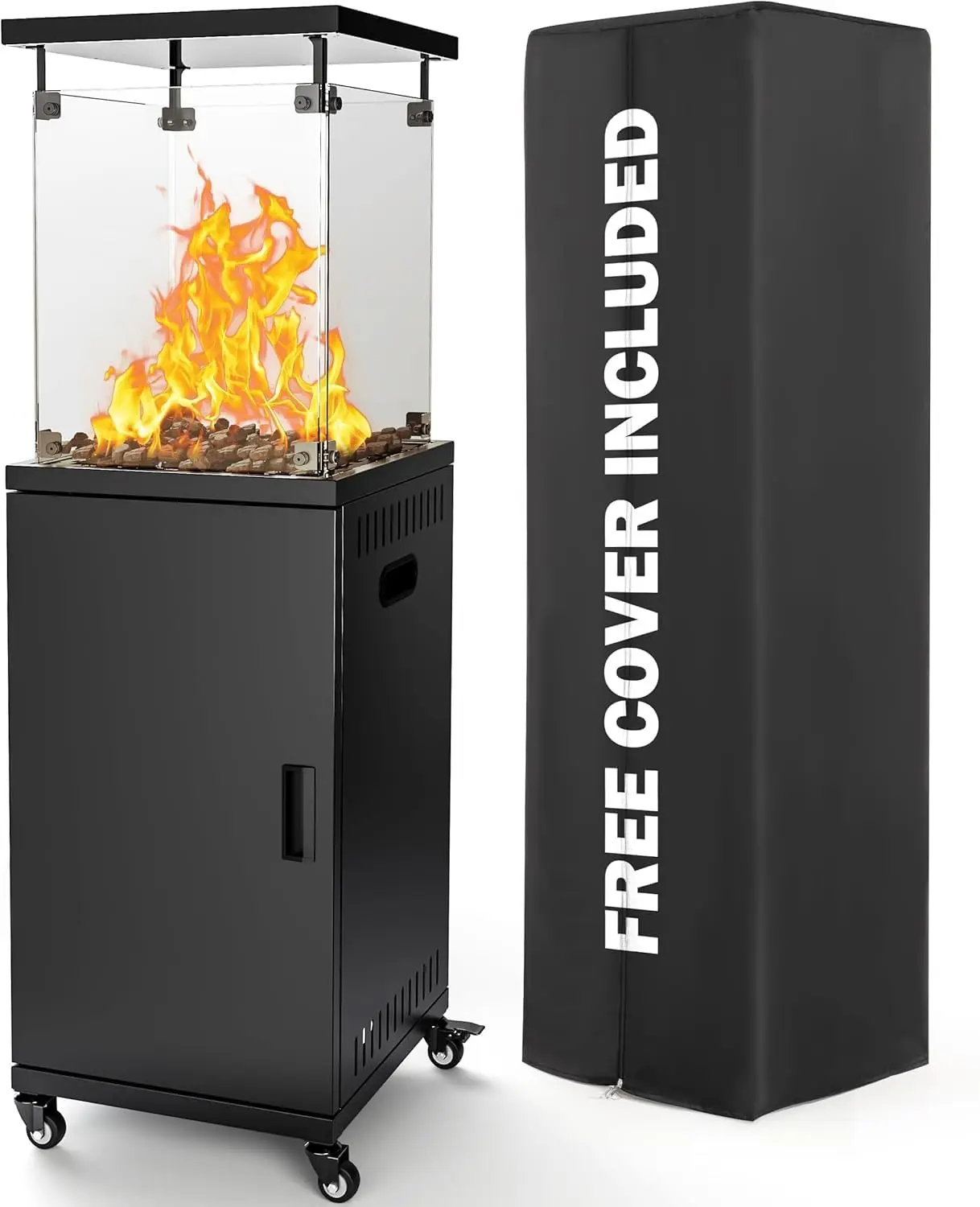 

Уличный обогреватель на пропане мощностью 41 000 BTU с колесами и чехлом, сертифицированный CSA, для двора, балкона, сада