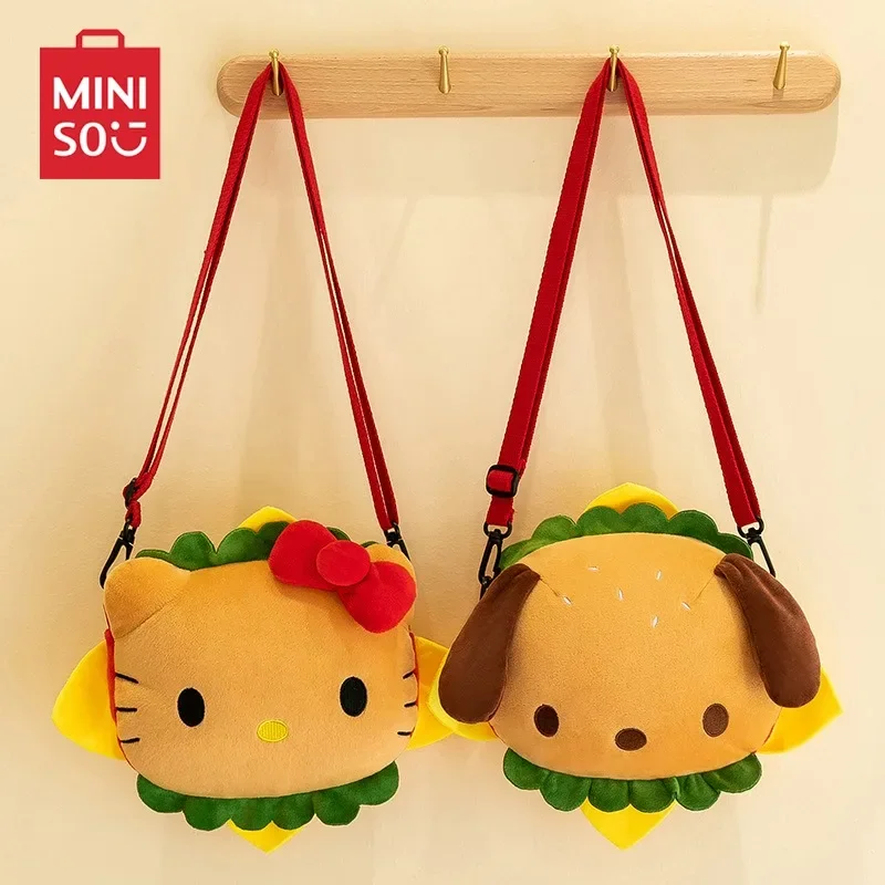 Cute Cartoon Hello Kitty Burger Crossbody Bag Children Shoulder Supe Cat Puppy Small Claw Machine Doll New Pattern Kindergarten