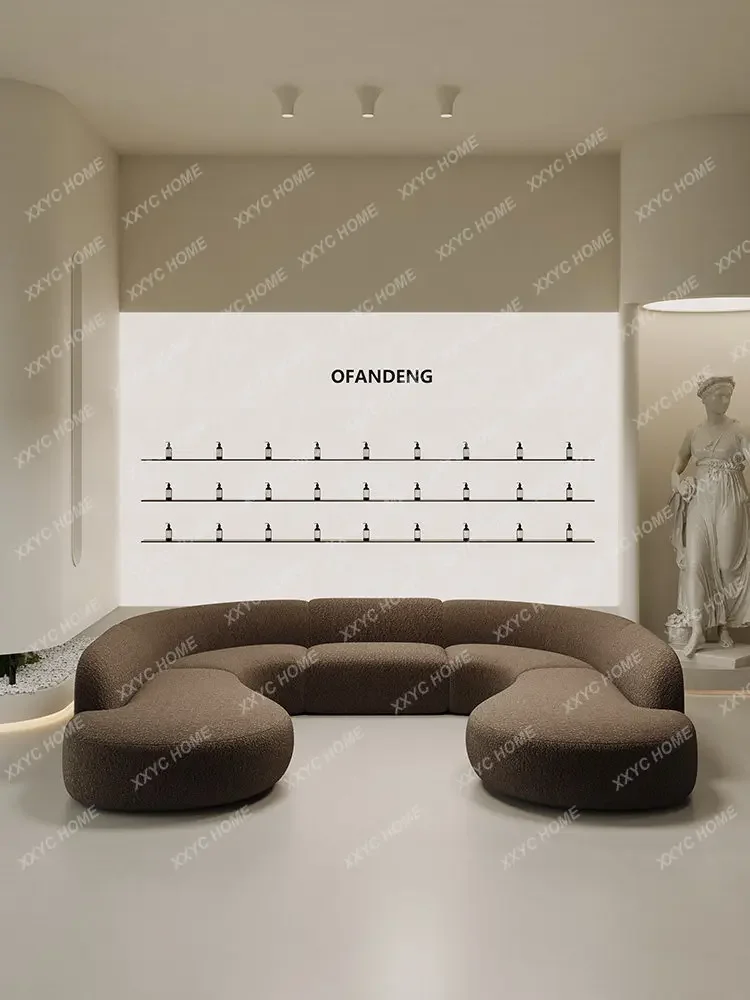 

Irregular Curved Corner Sofa Simple Modern Beauty Salon Club Hotel Lobby Rest Area Reception