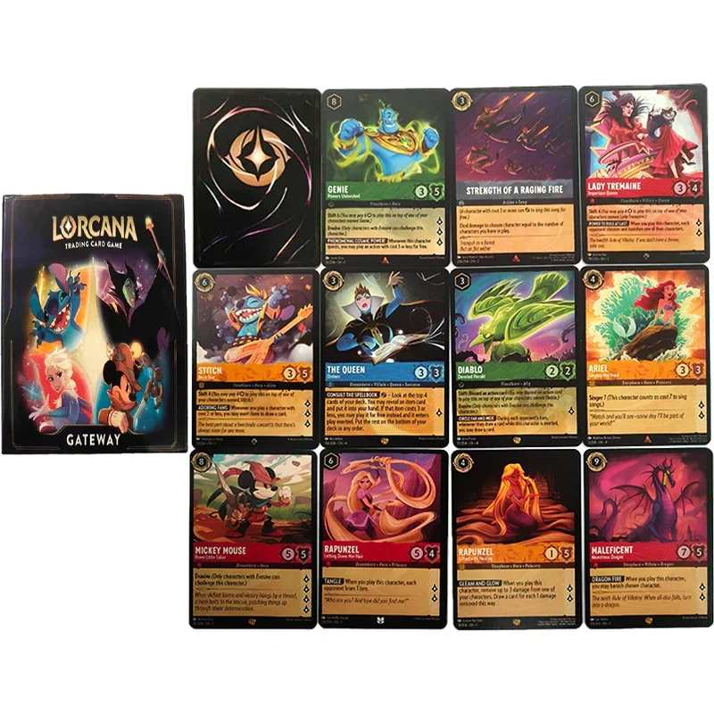 56pcs Anime Lorcana Normal English Regular Card Rise of The Floodborn None Proxy TCG Game Playing Card Board Game Trading Card