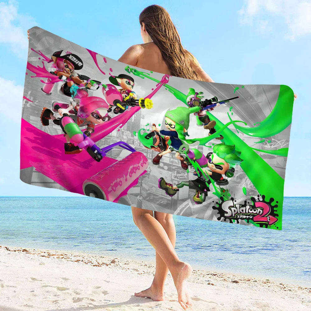 

Game Splatoon Microfiber Blanket Quick Drying Beach Towels Oversized Printing Super Absorbent Pool Towel Blanket