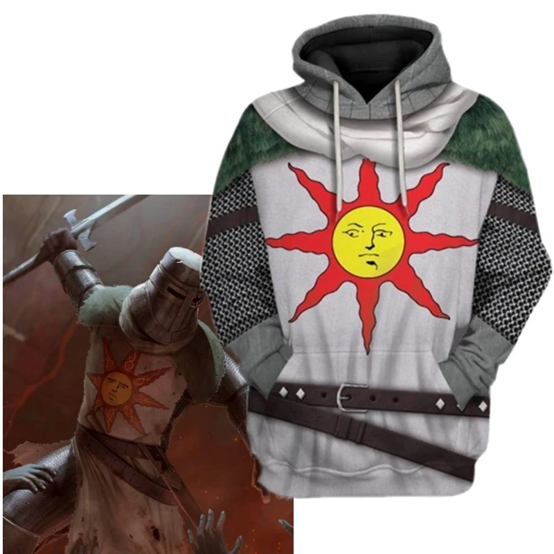 Spring and Autumn New Men's 3D Printing Popular Game Dark Souls Hoodie Fashion Casual Pullover Men and Women Street Cool Sportsw