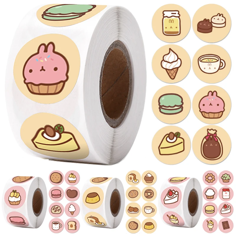 500 Stuks Schattige Taartstickers Verjaardagstaart Cadeau Decoratie Tag Verzegelen Label Stickers Kinderen Speelgoed Cadeau Pakket Scrapbooking Stickers