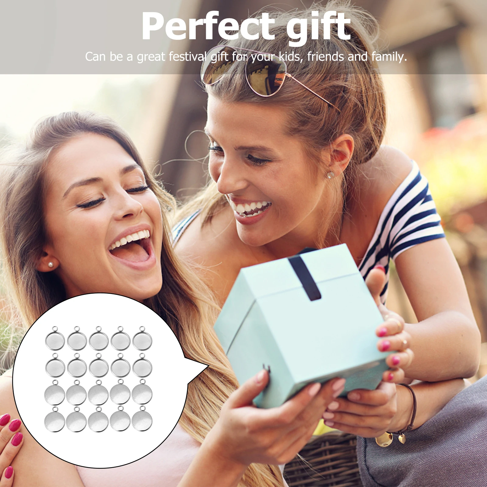 50 Pcs Round Base Stainless Steel Bezel for Earring Making DIY Jewelry Crafts Rustproof Pendant Trays Accessories