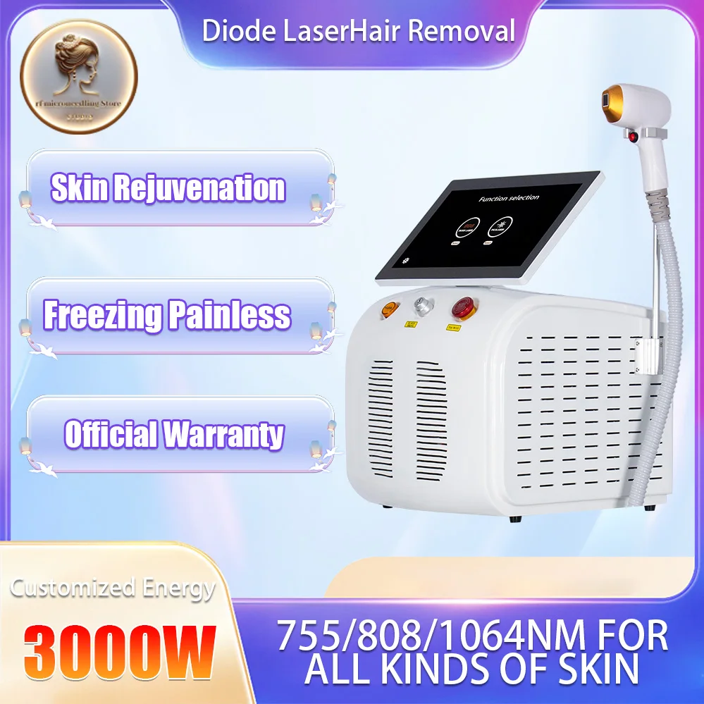 Professional Laser Hair Removal Machine Alexandrit Diode Triple Wave 808 755 1064 White Ice Titanium Laser Epilator 2024