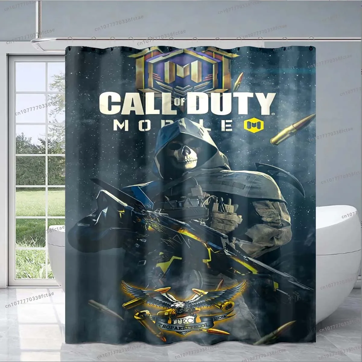 Call of Duty Game Shower Curtain, Adult Children's Bathroom Decorative Shower Curtain, Game Printed Shower Curtain Gamer Gift