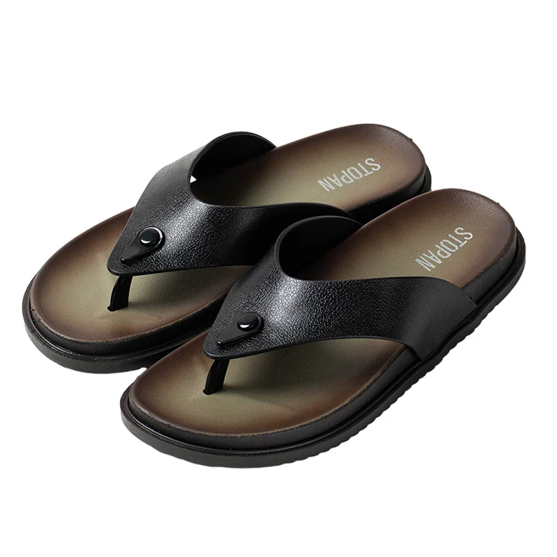 Men's flip flops, summer flip flops, anti slip flat heels, fashionable sandals, beach shoes, European and American trends