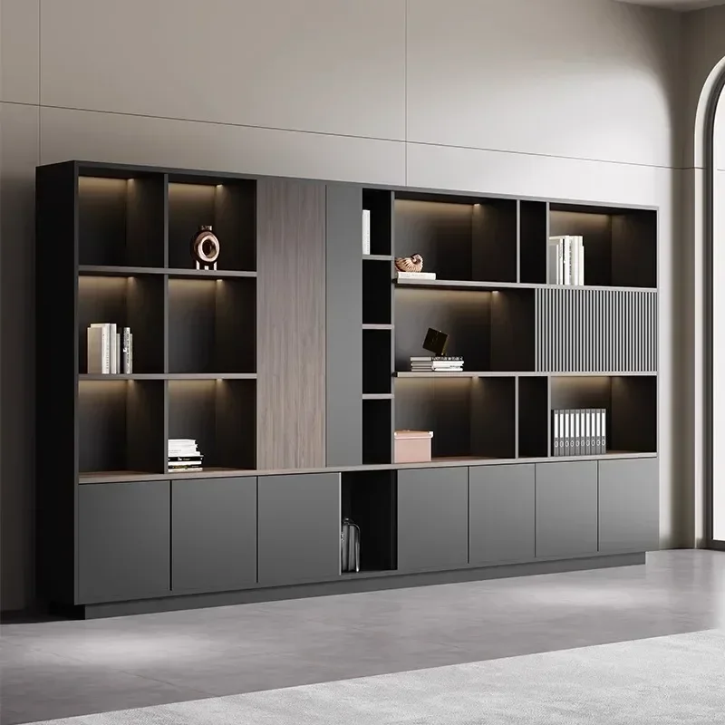 Premium Office Bookcase Boss Background Cabinet File  Wooden Data Cabinet Storage  Locker Wall Floor