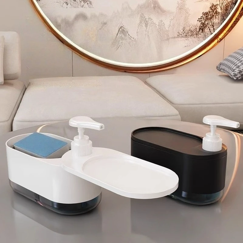 

Soap Dispenser for Kitchen Sink - Refillable Liquid Soap Saver with Anti-Splash Design | Dish Detergent Storage Organizer