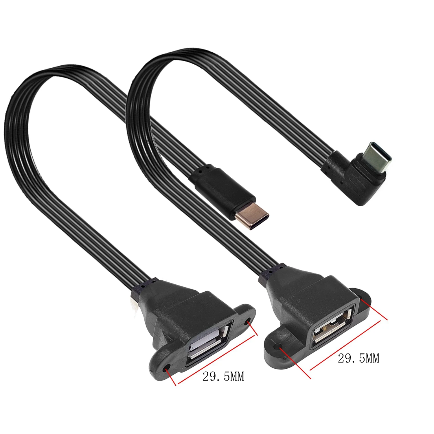 Type-C OTG to USB Female adapter USB 2.0 90 degree Right angle elbow bend short 10CM 20cm 30CM 50CM