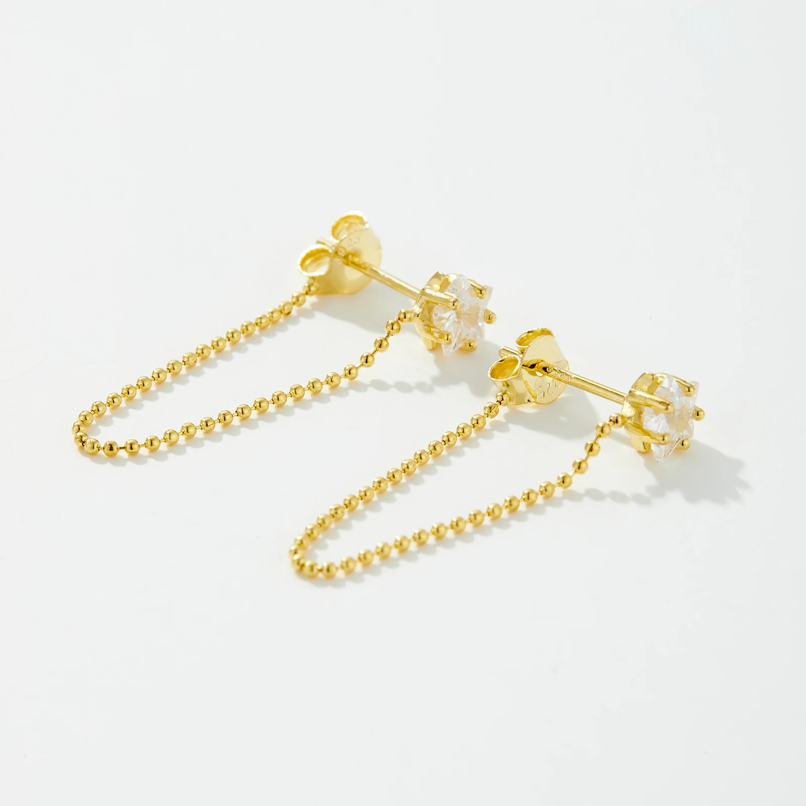 ANDYWEN-Boucles d'Oreilles Pendantes en Argent Sterling 925 et Or pour Femme, Bijoux avec Perles, Clips, Étoile, Clip de Mariage, 2023