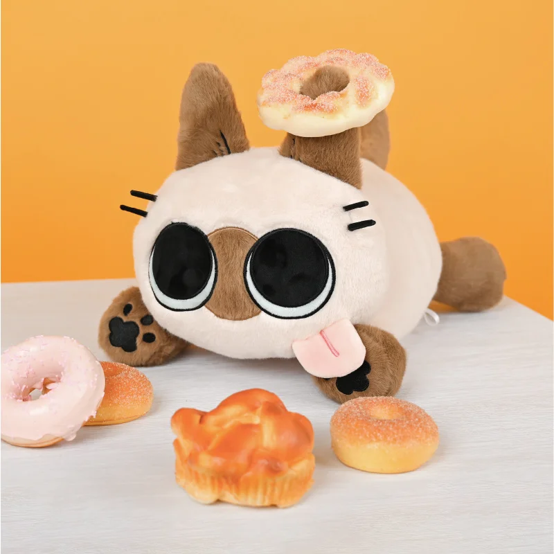 Bean Puree Soft Plush Siamese Cat  Dolls Pendant Cotton Anime Pillow Kawaii Stuffed Plushies Children Cute Toys Birthday Gifts